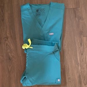 Figs Scrub Set Marine Blue Limited Edition (XS/P bottoms and XS top)
